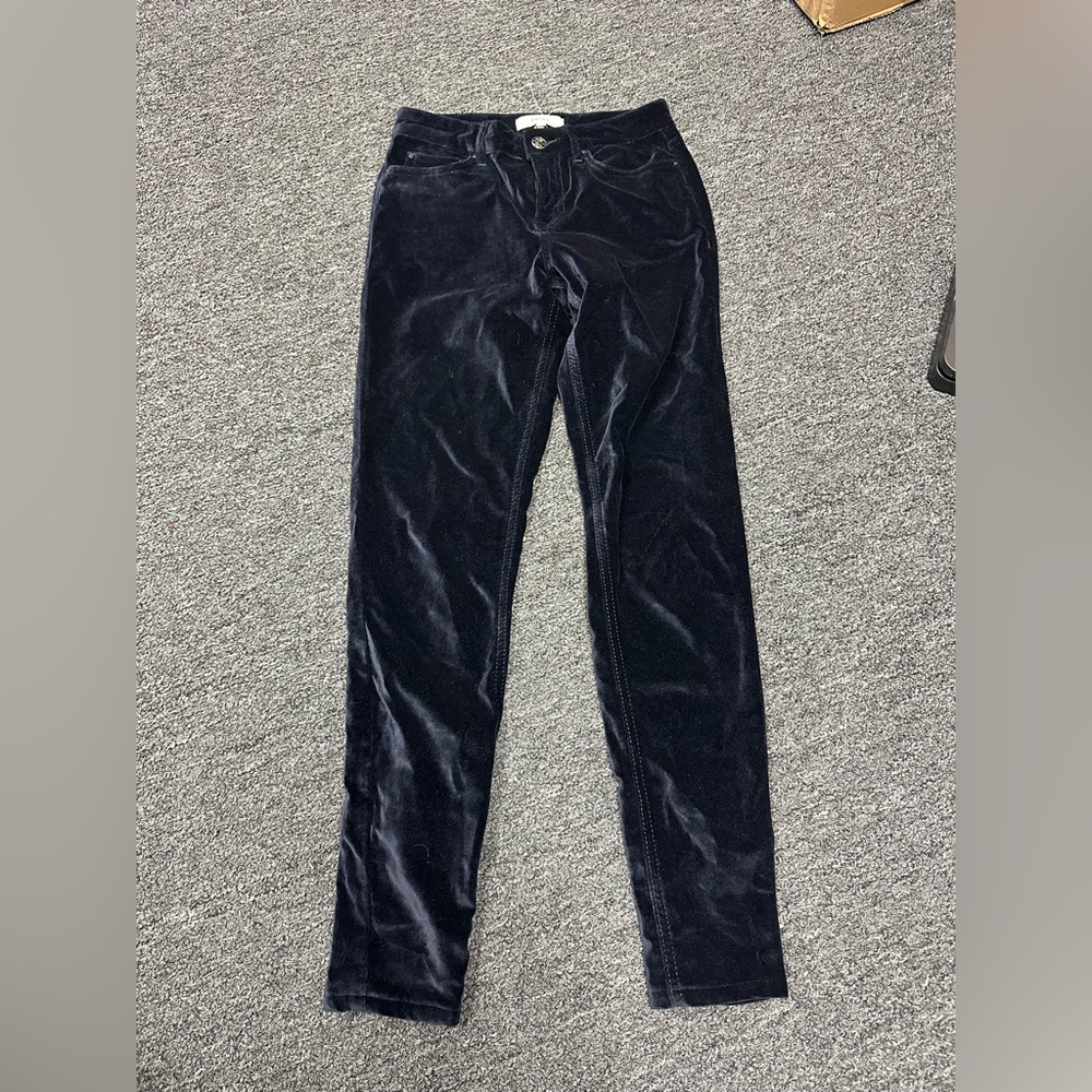 REISS Navy Blue Lux Velvet Skinny Trouser Pants Jeans Size 25x28